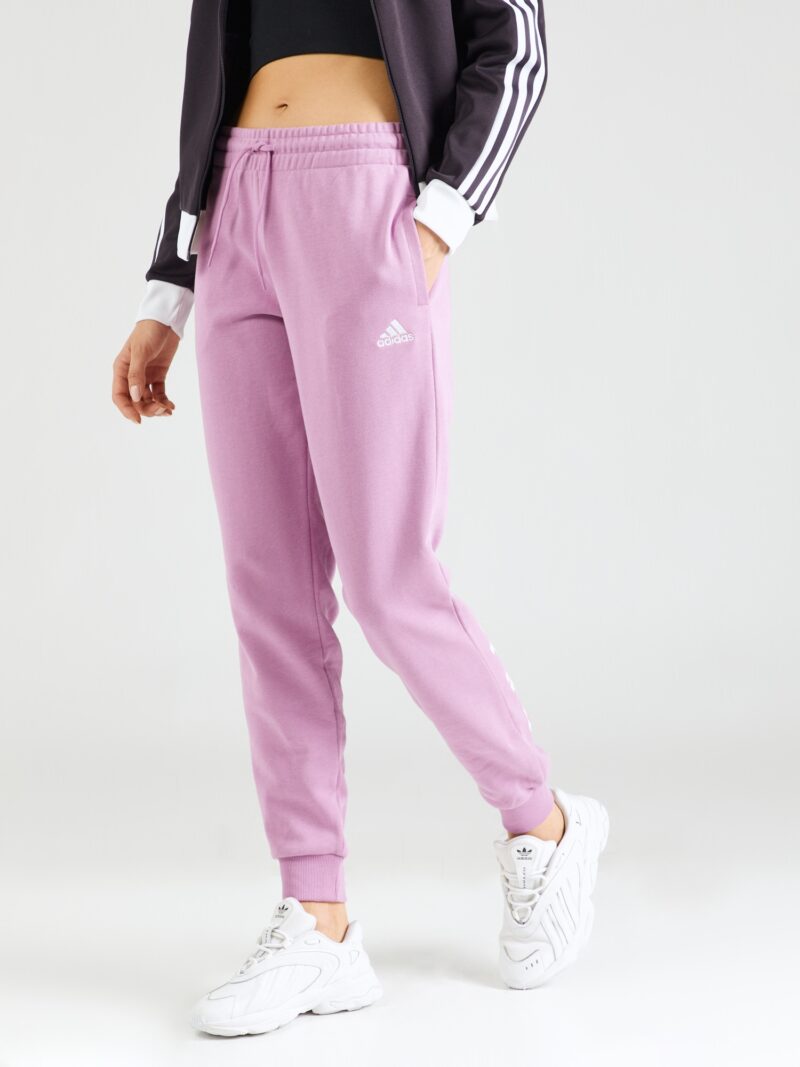 ADIDAS SPORTSWEAR Pantaloni sport 'Essentials'  mov prună / alb