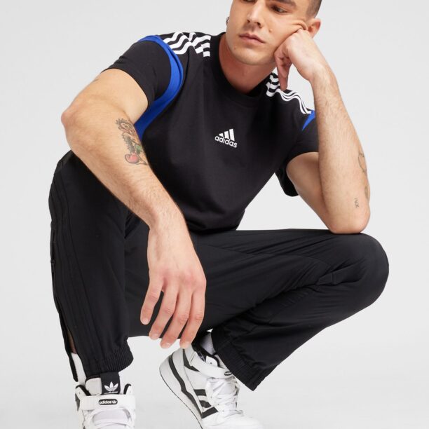 ADIDAS SPORTSWEAR Tricou funcțional  albastru / negru / alb