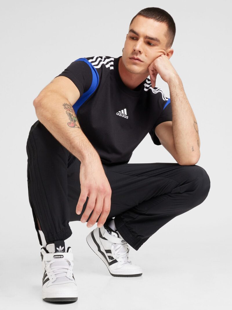 ADIDAS SPORTSWEAR Tricou funcțional  albastru / negru / alb