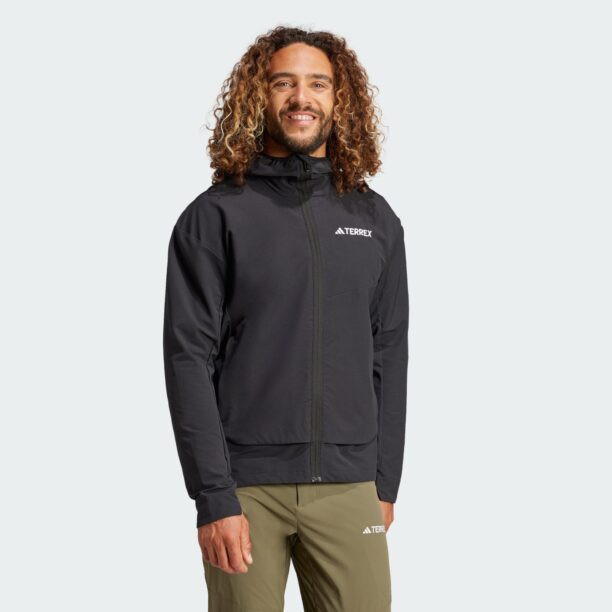 ADIDAS TERREX Geacă outdoor  negru / alb