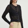 AERON cardigan cu amestec de in CONSTANT culoarea negru