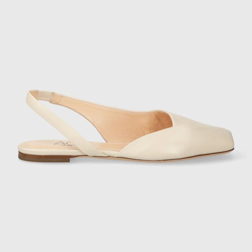 AGL balerini de piele Rina Sling B culoarea bej
