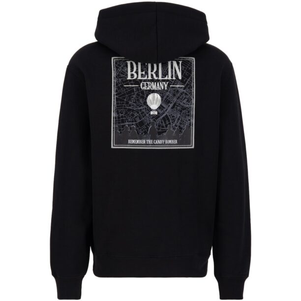 ALPHA INDUSTRIES Bluză de molton 'Berlin Candy'  gri / negru / alb murdar