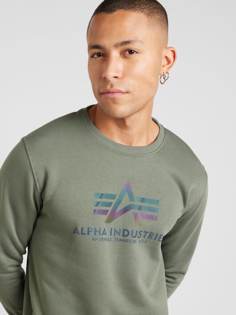 ALPHA INDUSTRIES Bluză de molton  albastru / oliv / lila