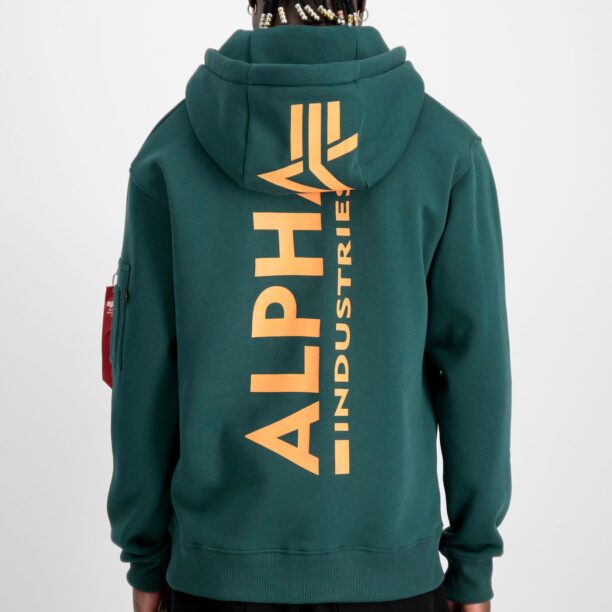 ALPHA INDUSTRIES Bluză de molton  galben / verde închis