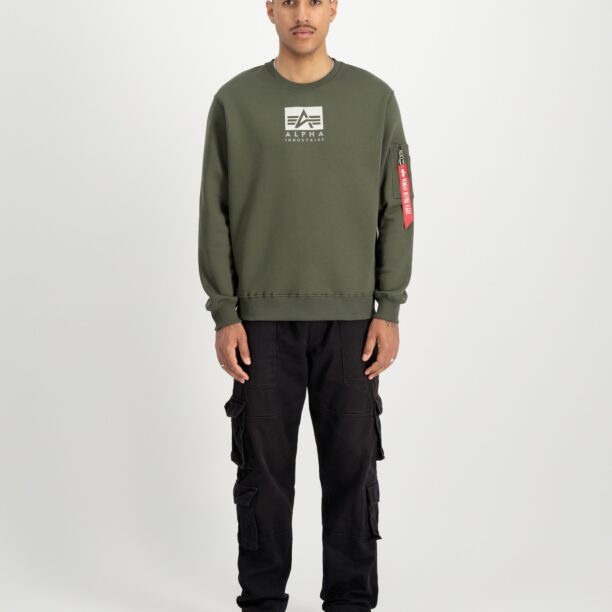 ALPHA INDUSTRIES Bluză de molton  kaki / alb preţ