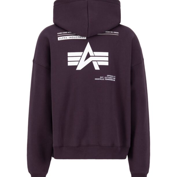 ALPHA INDUSTRIES Bluză de molton  mov prună / alb