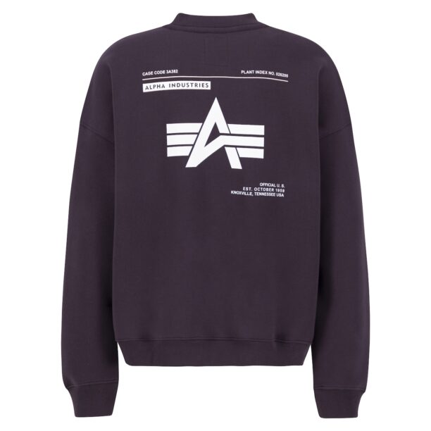 ALPHA INDUSTRIES Bluză de molton  mov prună / alb