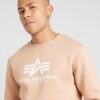 ALPHA INDUSTRIES Bluză de molton  portocaliu piersică / alb