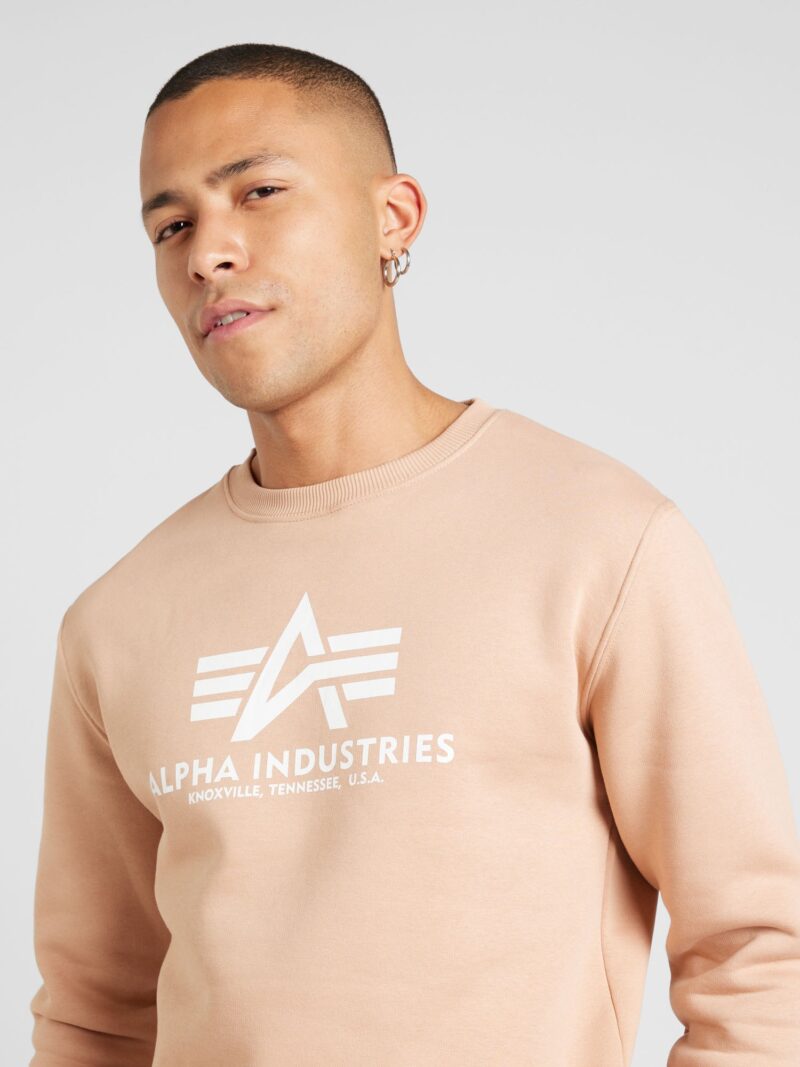 ALPHA INDUSTRIES Bluză de molton  portocaliu piersică / alb