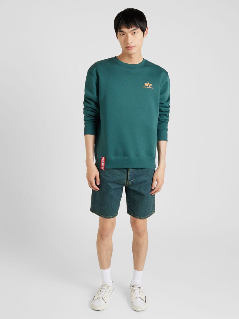 ALPHA INDUSTRIES Bluză de molton  verde închis / portocaliu