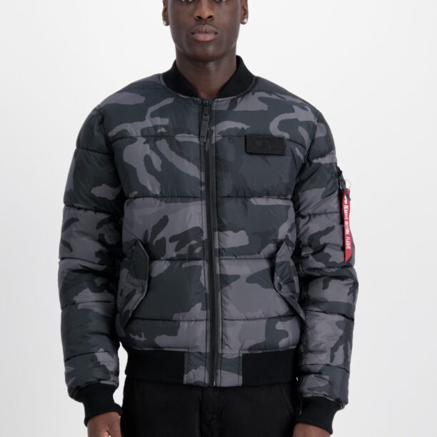 ALPHA INDUSTRIES Geacă de primăvară-toamnă 'Camo'  gri / roșu / negru