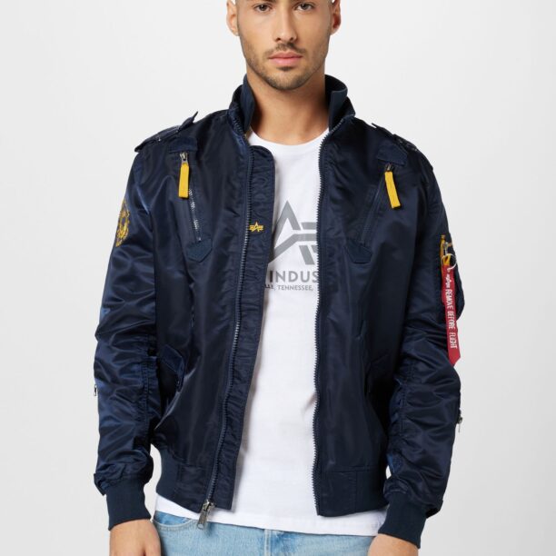 ALPHA INDUSTRIES Geacă de primăvară-toamnă 'Falcon II'  bleumarin / galben / negru