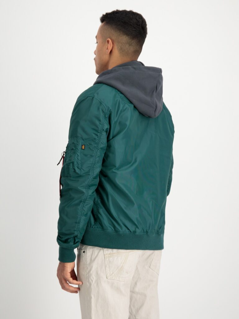 Original ALPHA INDUSTRIES Geacă de primăvară-toamnă 'MA-1 TT'  verde / sângeriu / alb