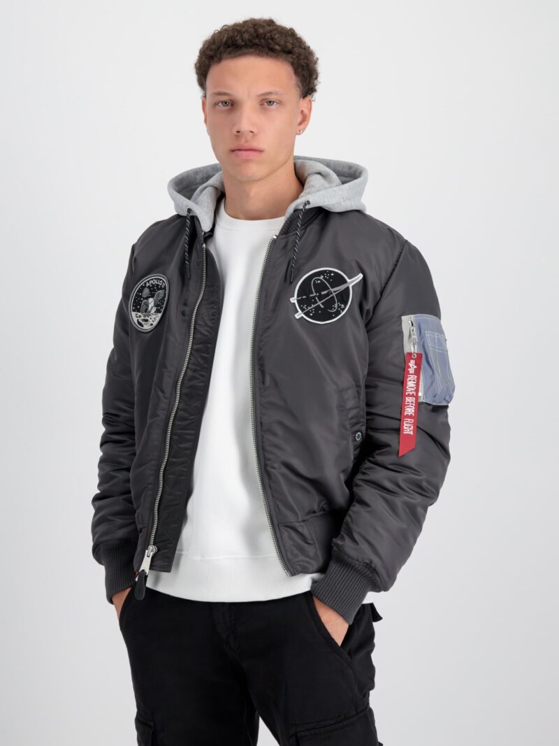 ALPHA INDUSTRIES Geacă de primăvară-toamnă 'MA-1 VF'  gri închis / gri amestecat / negru / alb preţ