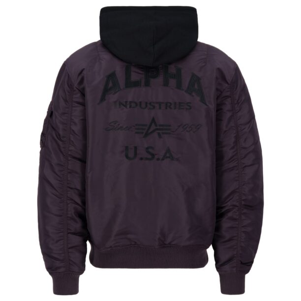 ALPHA INDUSTRIES Geacă de primăvară-toamnă 'MA-1 ZH'  mov închis / roșu / alb