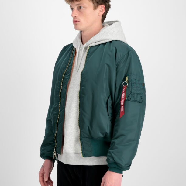 ALPHA INDUSTRIES Geacă de primăvară-toamnă 'MA-1'  auriu / verde / roșu preţ