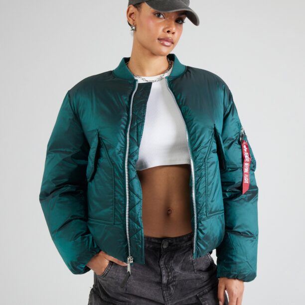 ALPHA INDUSTRIES Geacă de primăvară-toamnă 'MA-1'  verde smarald