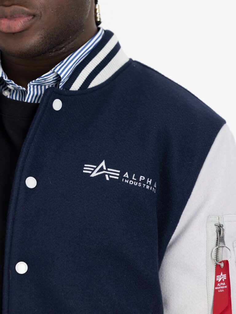 Original ALPHA INDUSTRIES Geacă de primăvară-toamnă  bleumarin / alb