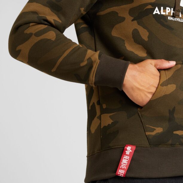 Preţ ALPHA INDUSTRIES Hanorac  kaki / verde închis / alb