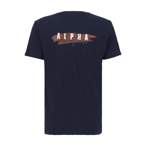 ALPHA INDUSTRIES Tricou  albastru noapte / maro / gri / alb