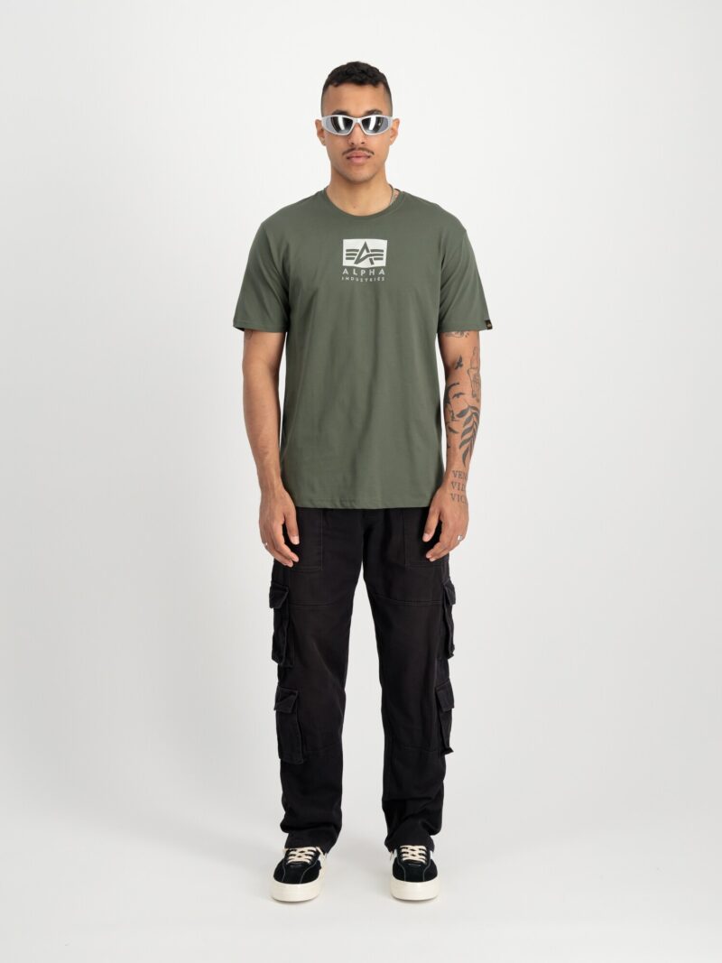 ALPHA INDUSTRIES Tricou  gri deschis / oliv / alb preţ