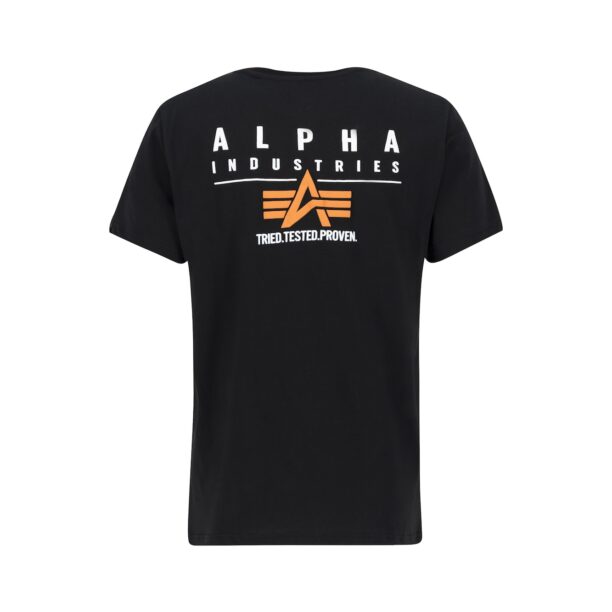 ALPHA INDUSTRIES Tricou  portocaliu / negru / alb