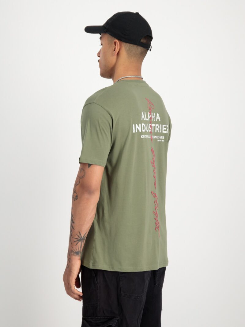 Original ALPHA INDUSTRIES Tricou  verde / roșu / alb