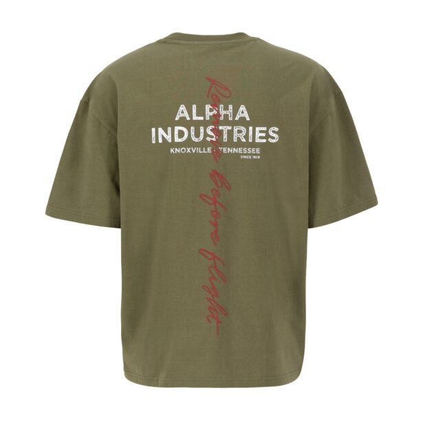 ALPHA INDUSTRIES Tricou  verde / roșu / alb