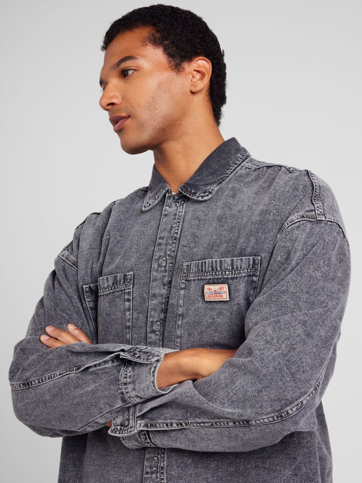 Cumpăra AMERICAN VINTAGE Cămașă 'JAZY'  gri denim