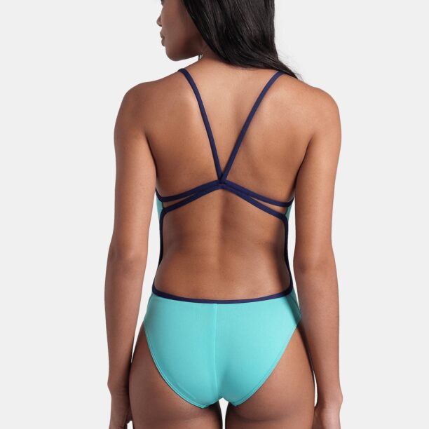 ARENA Costum de baie întreg 'LACE BACK SOLID'  bleumarin / albastru aqua preţ