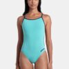 ARENA Costum de baie întreg 'LACE BACK SOLID'  bleumarin / albastru aqua