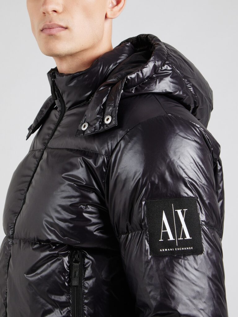 Original ARMANI EXCHANGE Geacă de iarnă  negru / alb