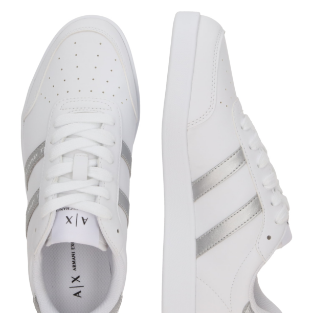 ARMANI EXCHANGE Sneaker low  argintiu / alb