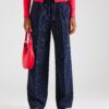 Abercrombie & Fitch Pantaloni cu dungă 'CLASSIC'  bleumarin / alb