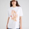 Abercrombie & Fitch Tricou 'PALOMA'  portocaliu / alb