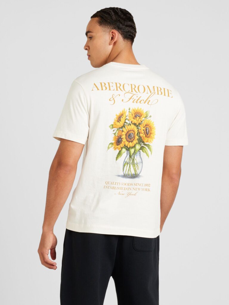 Abercrombie & Fitch Tricou 'SEASONAL IMAGERY'  galben / verde / negru / alb murdar preţ