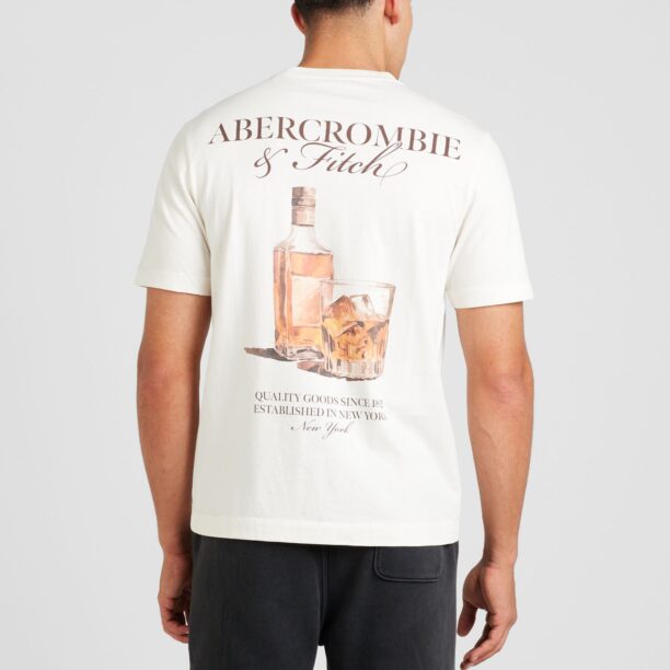 Abercrombie & Fitch Tricou 'SEASONAL IMAGERY'  maro coniac / brocart / maro închis / alb lână preţ