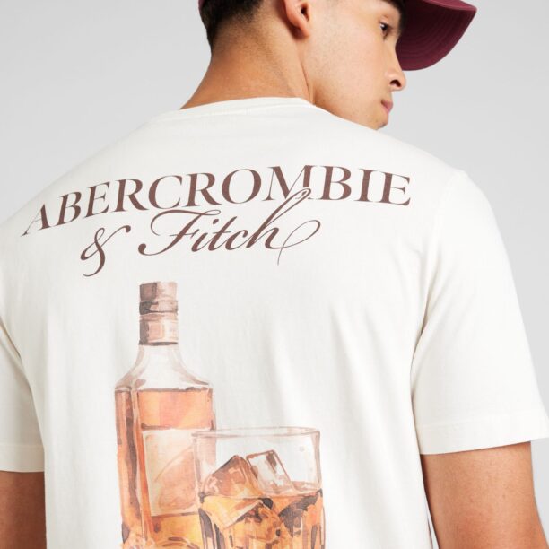 Preţ Abercrombie & Fitch Tricou 'SEASONAL IMAGERY'  maro coniac / brocart / maro închis / alb lână