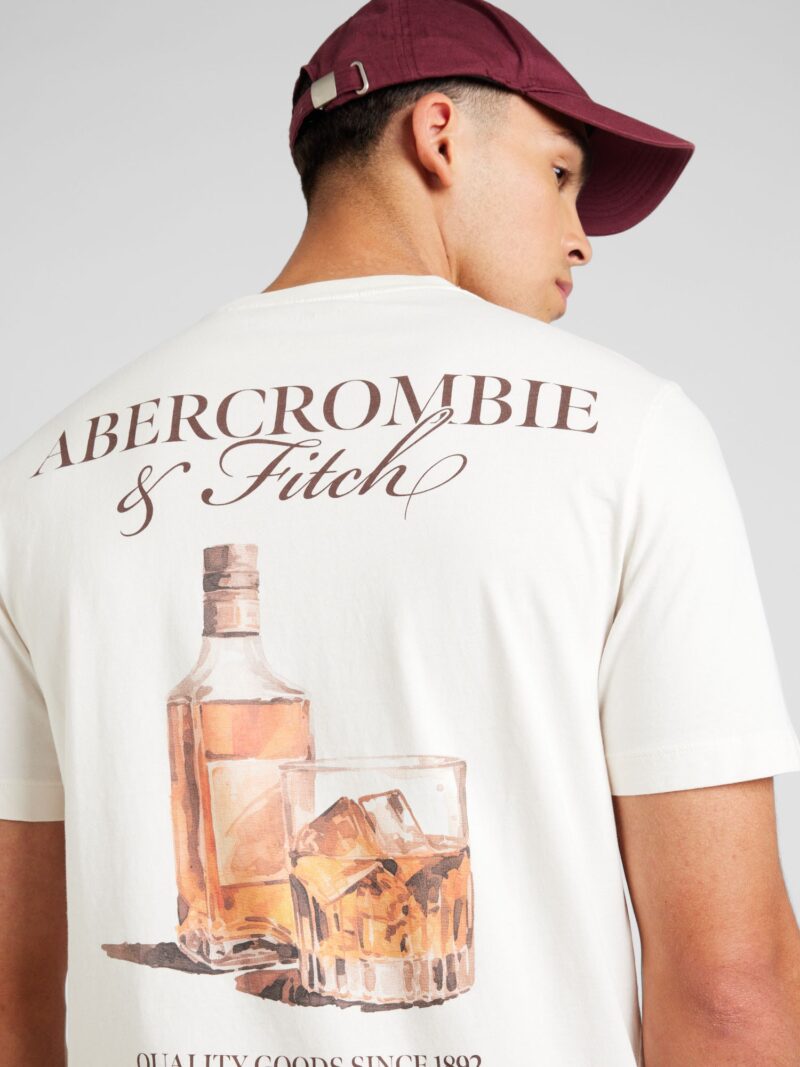 Preţ Abercrombie & Fitch Tricou 'SEASONAL IMAGERY'  maro coniac / brocart / maro închis / alb lână