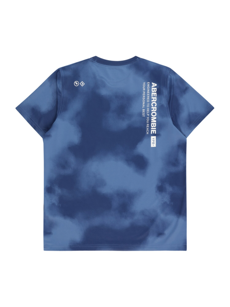 Abercrombie & Fitch Tricou  bleumarin / albastru porumbel / alb