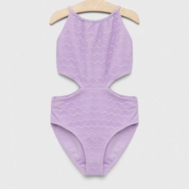 Abercrombie & Fitch costum de baie dintr-o bucată pentru copii culoarea violet