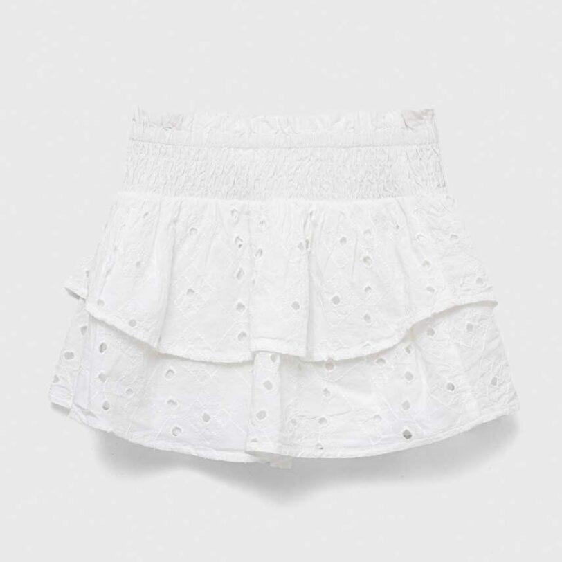 Abercrombie & Fitch fusta din bumbac pentru copii culoarea alb