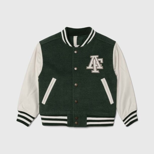 Abercrombie & Fitch geaca bomber pentru copii culoarea verde