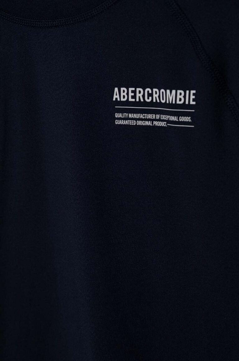 Abercrombie & Fitch longsleeve de baie pentru copii culoarea albastru marin preţ