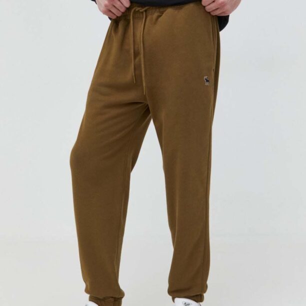 Abercrombie & Fitch pantaloni de trening culoarea verde