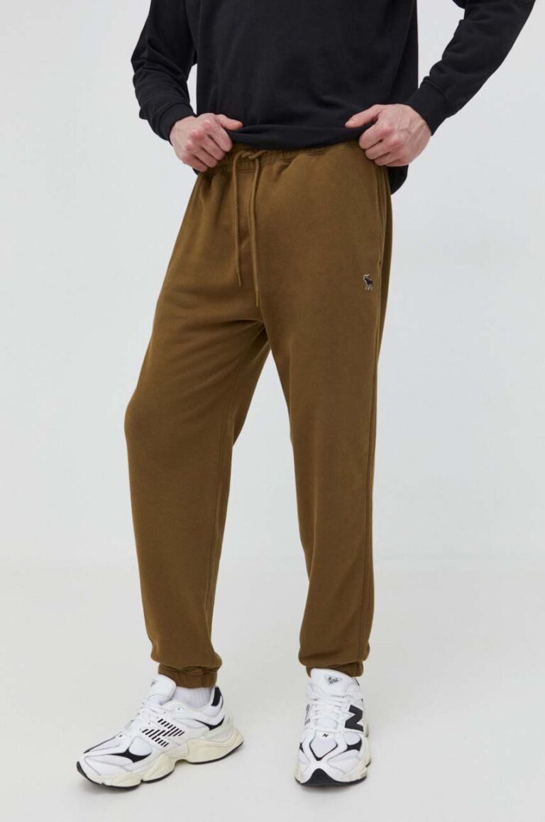 Abercrombie & Fitch pantaloni de trening culoarea verde