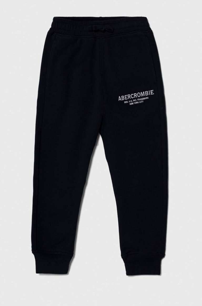 Abercrombie & Fitch pantaloni de trening pentru copii culoarea albastru marin