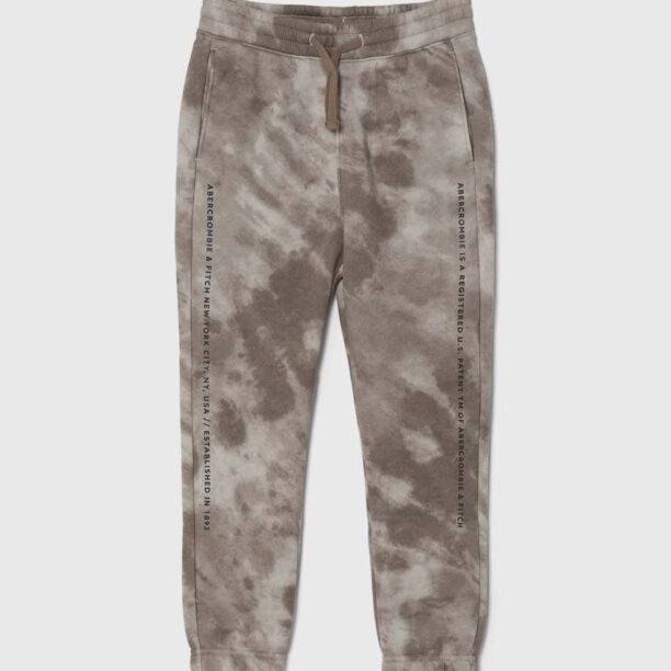 Abercrombie & Fitch pantaloni de trening pentru copii culoarea bej