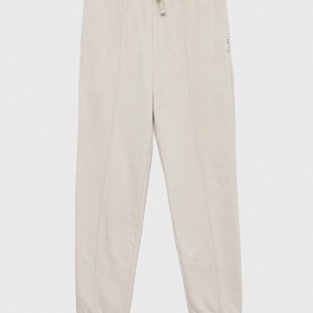 Abercrombie & Fitch pantaloni de trening pentru copii culoarea bej